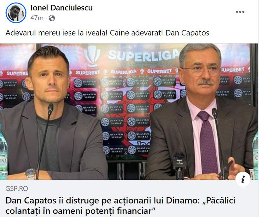 S-au inflamat spiritele! Dănciulescu, postare anti-Nicolescu și Voicu + o avalanșă de reacții: „Ciocu' mic” vs. „Ăștia doi sunt varianta românească a lui Cortacero”