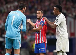 Momente dincolo de civilizația fotbalului în Atletico - Real Madrid! Courtois, surprins făcând un gest incredibil