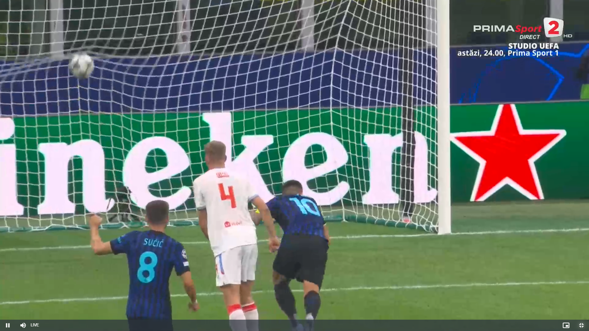 Primul gol al lui Inter cu Slavia Praga, după o gafă incredibilă