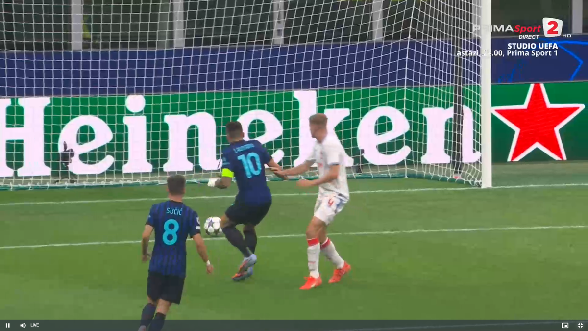 Primul gol al lui Inter cu Slavia Praga, după o gafă incredibilă