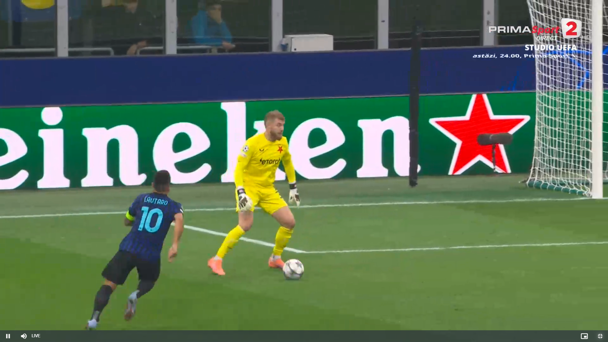 Primul gol al lui Inter cu Slavia Praga, după o gafă incredibilă