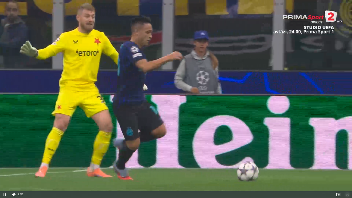 Primul gol al lui Inter cu Slavia Praga, după o gafă incredibilă