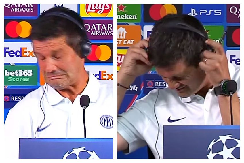 Viral! Cristi Chivu, „păcălit” de câști în conferința premergătoare meciului Inter - Slavia Praga