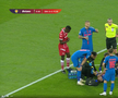 Darius Olaru s-a accidentat în Dinamo - FCSB // foto: Captură TV