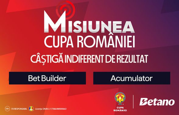 FC Botoșani – Rapid închide etapa inaugurală din faza grupelor în Cupa României Betano. Cu Bet Builder sau Acumulator câștigi indiferent de rezultat