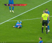 Darius Olaru s-a accidentat în Dinamo - FCSB // foto: Captură TV