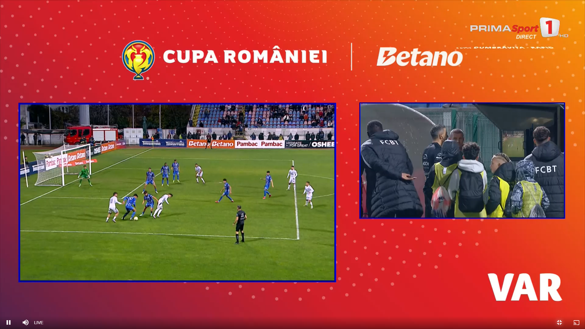Fază curioasă în prelungirile meciului Botoșani - Farul, din Cupă