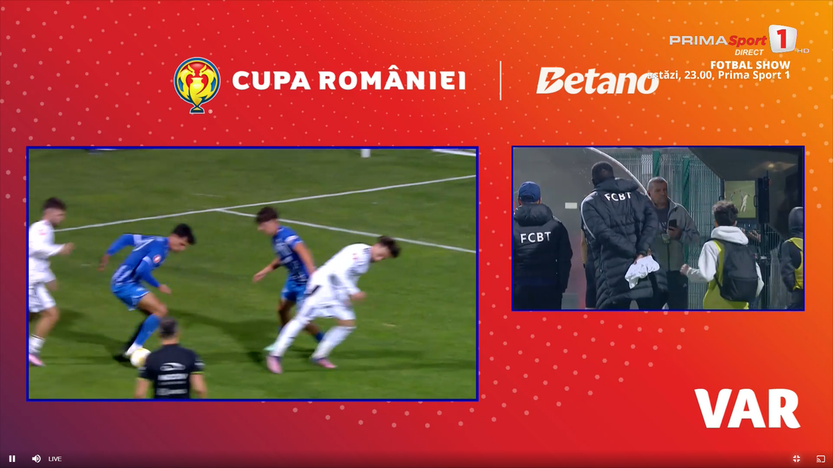 Fază curioasă în prelungirile meciului Botoșani - Farul, din Cupă
