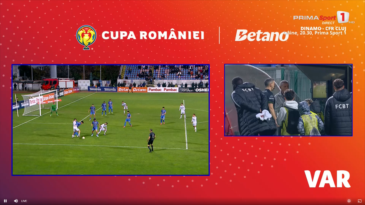 Fază curioasă în prelungirile meciului Botoșani - Farul, din Cupă