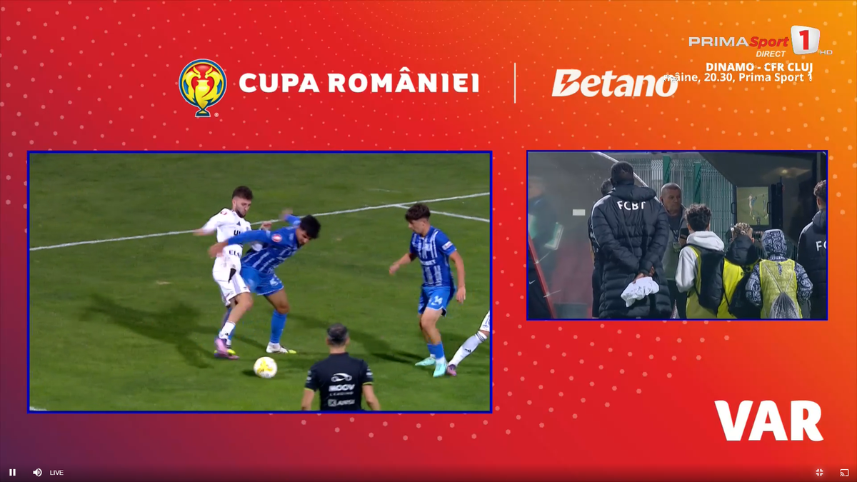 Fază curioasă în prelungirile meciului Botoșani - Farul, din Cupă