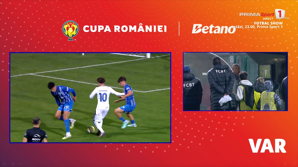 Fază curioasă în prelungirile meciului Botoșani - Farul, din Cupă