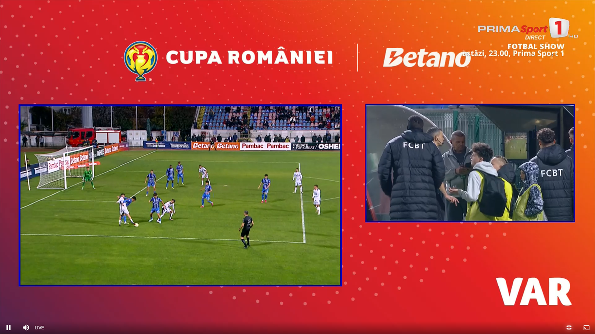 Fază curioasă în prelungirile meciului Botoșani - Farul, din Cupă
