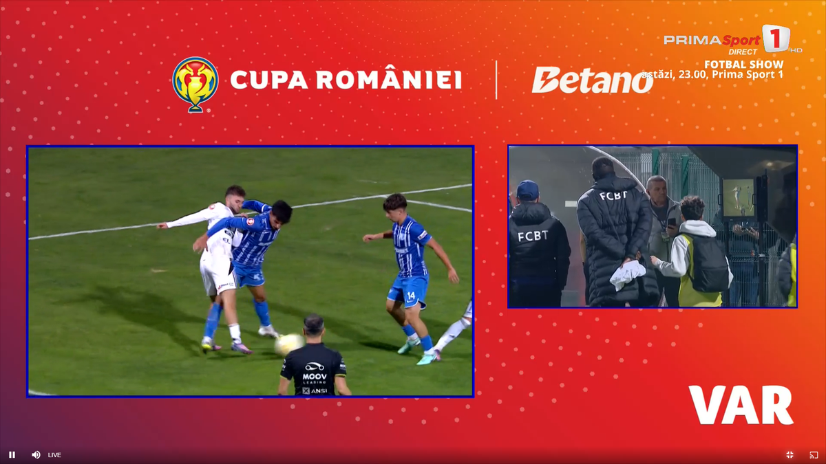 Fază curioasă în prelungirile meciului Botoșani - Farul, din Cupă