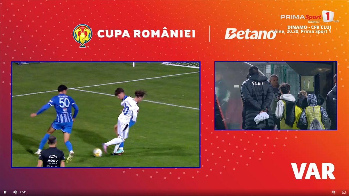 Fază curioasă în prelungirile meciului Botoșani - Farul, din Cupă