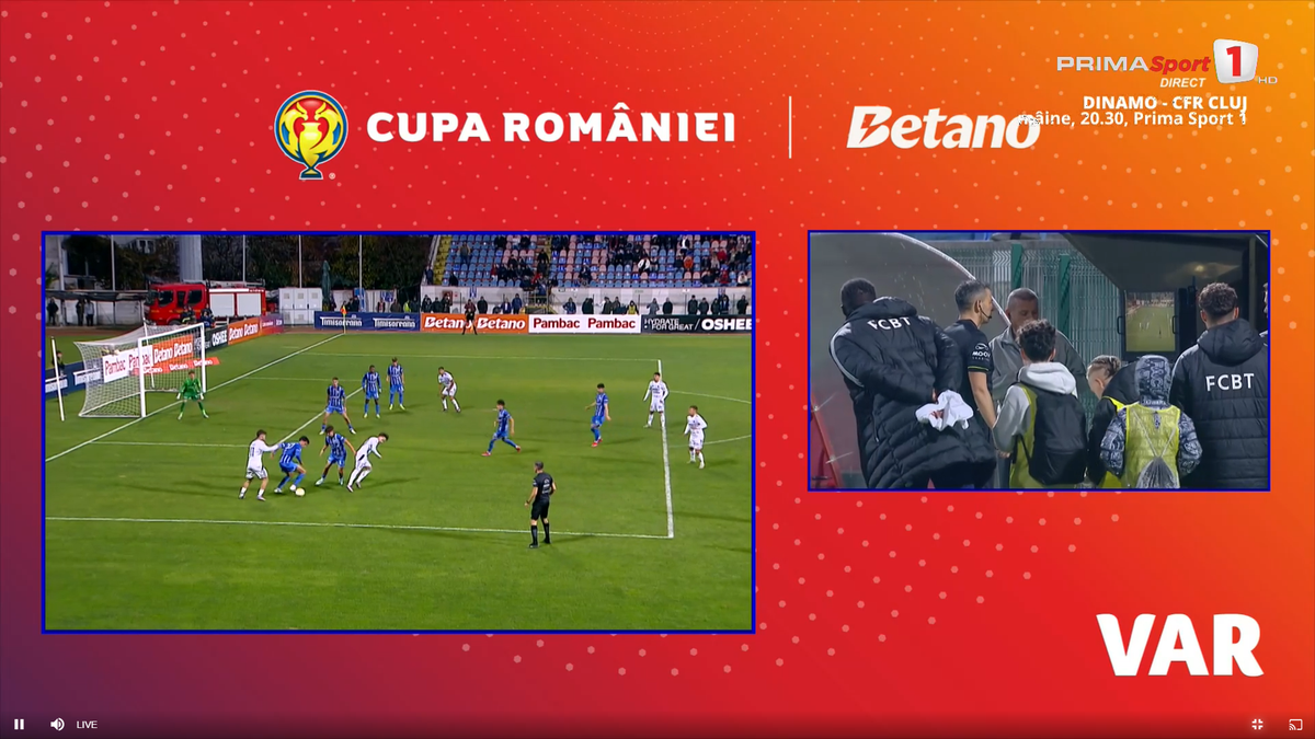 Fază curioasă în prelungirile meciului Botoșani - Farul, din Cupă