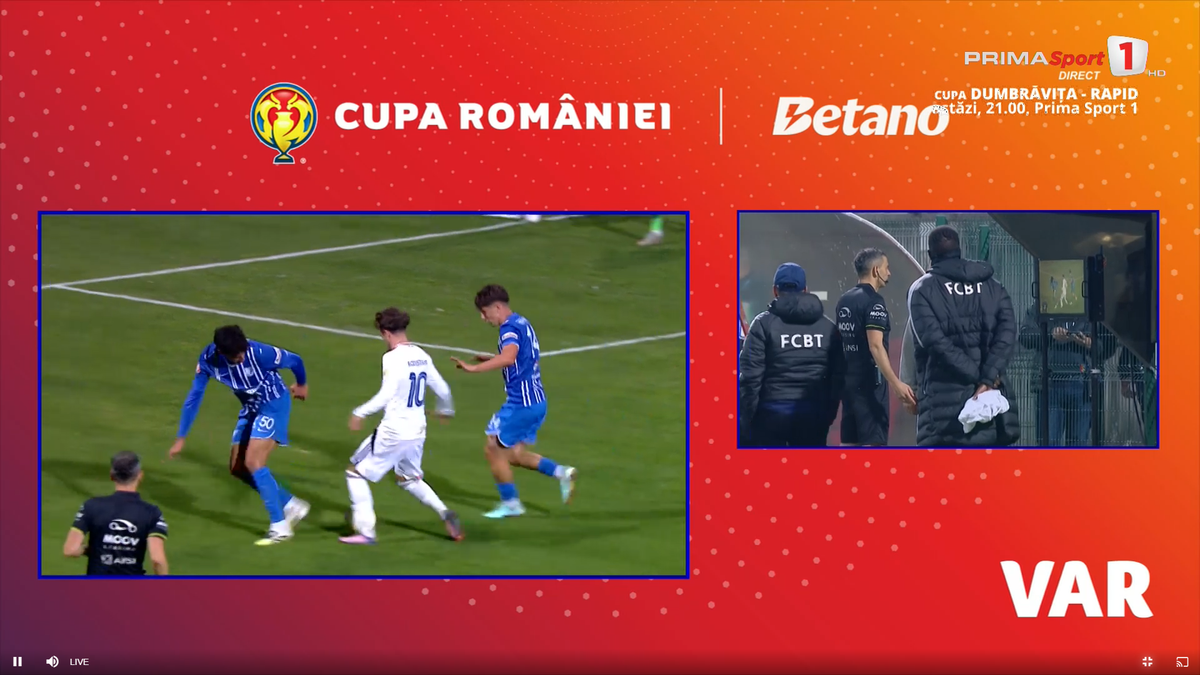 Fază curioasă în prelungirile meciului Botoșani - Farul, din Cupă