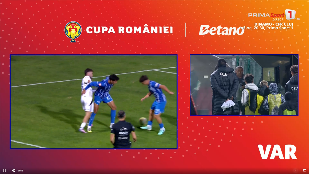 Fază curioasă în prelungirile meciului Botoșani - Farul, din Cupă
