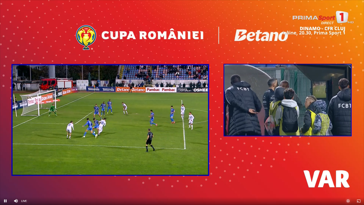 Fază curioasă în prelungirile meciului Botoșani - Farul, din Cupă