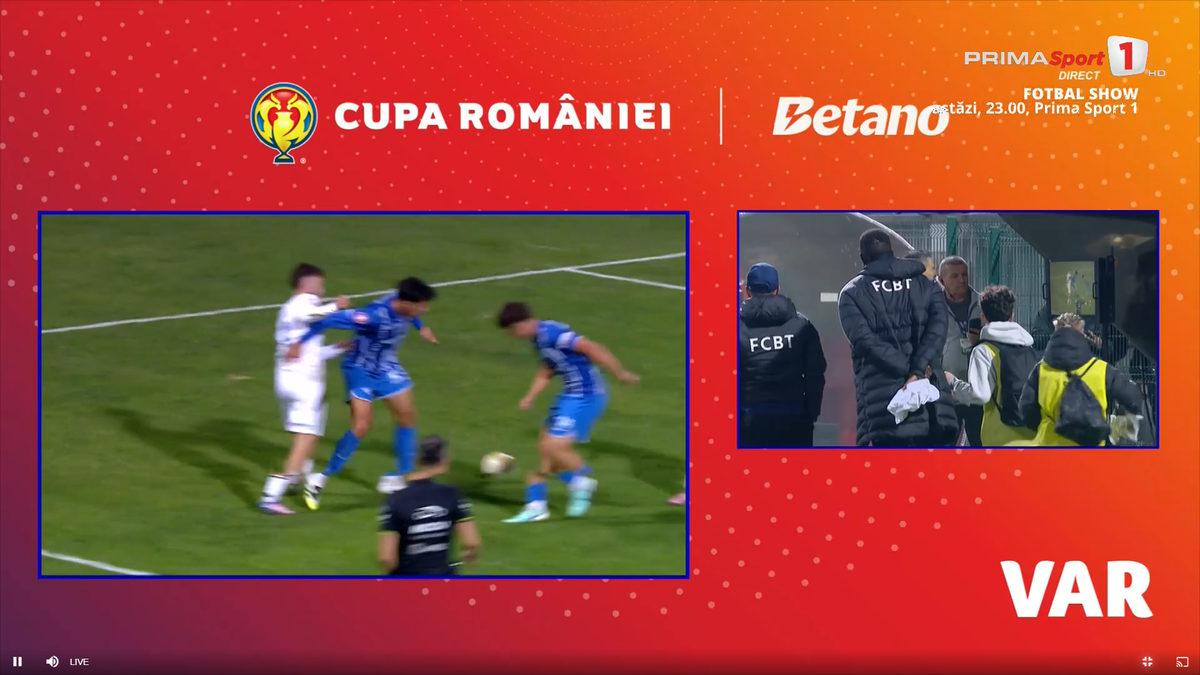 Fază curioasă în prelungirile meciului Botoșani - Farul, din Cupă
