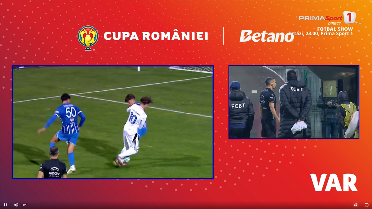 Fază curioasă în prelungirile meciului Botoșani - Farul, din Cupă