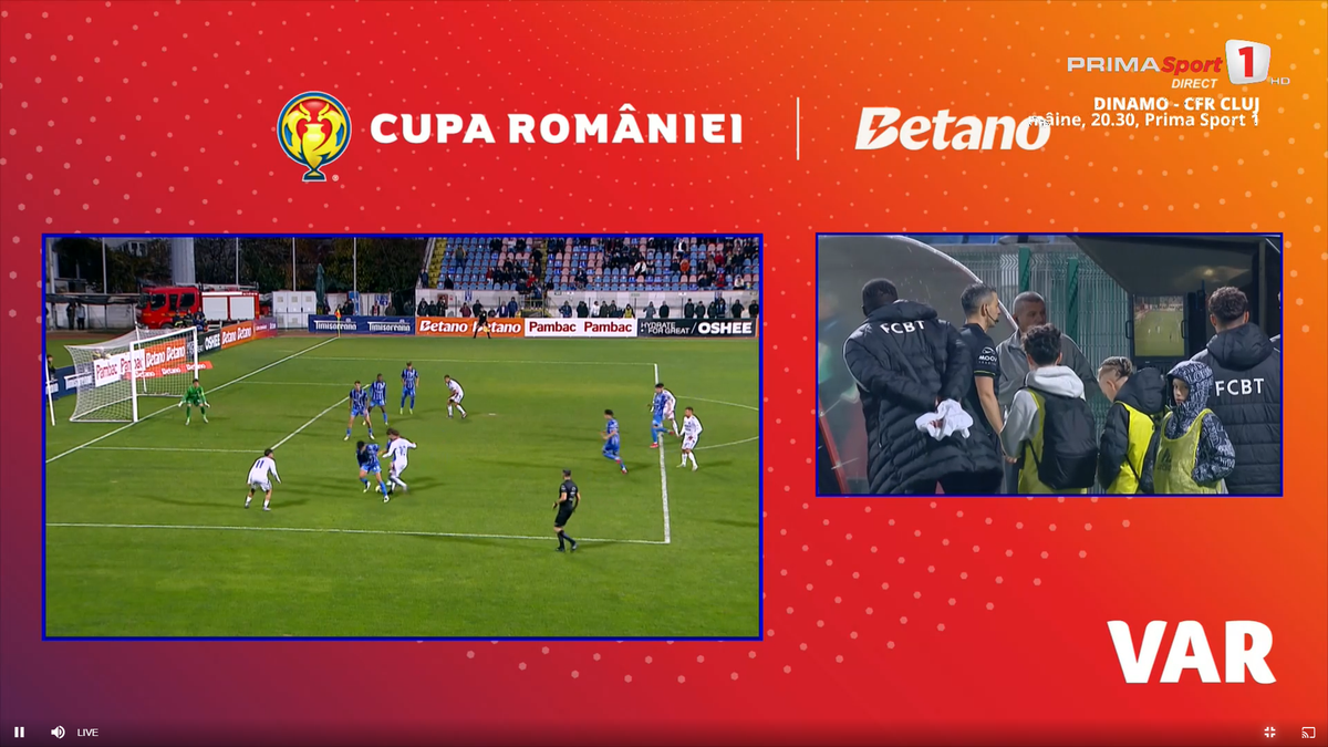 Fază curioasă în prelungirile meciului Botoșani - Farul, din Cupă