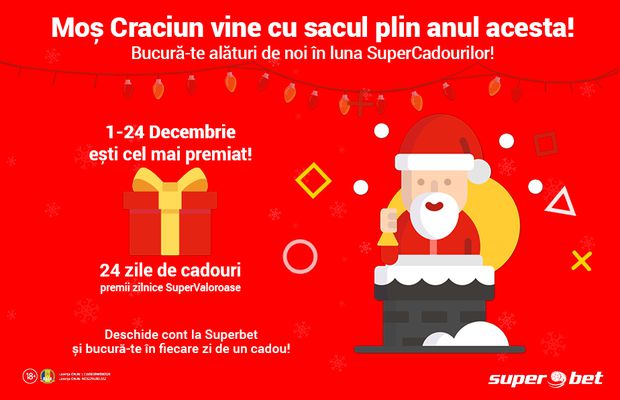 Moș Craciunul pariorilor vine cu sacul plin anul acesta! Prinde startul din SuperLuna cadourilor !