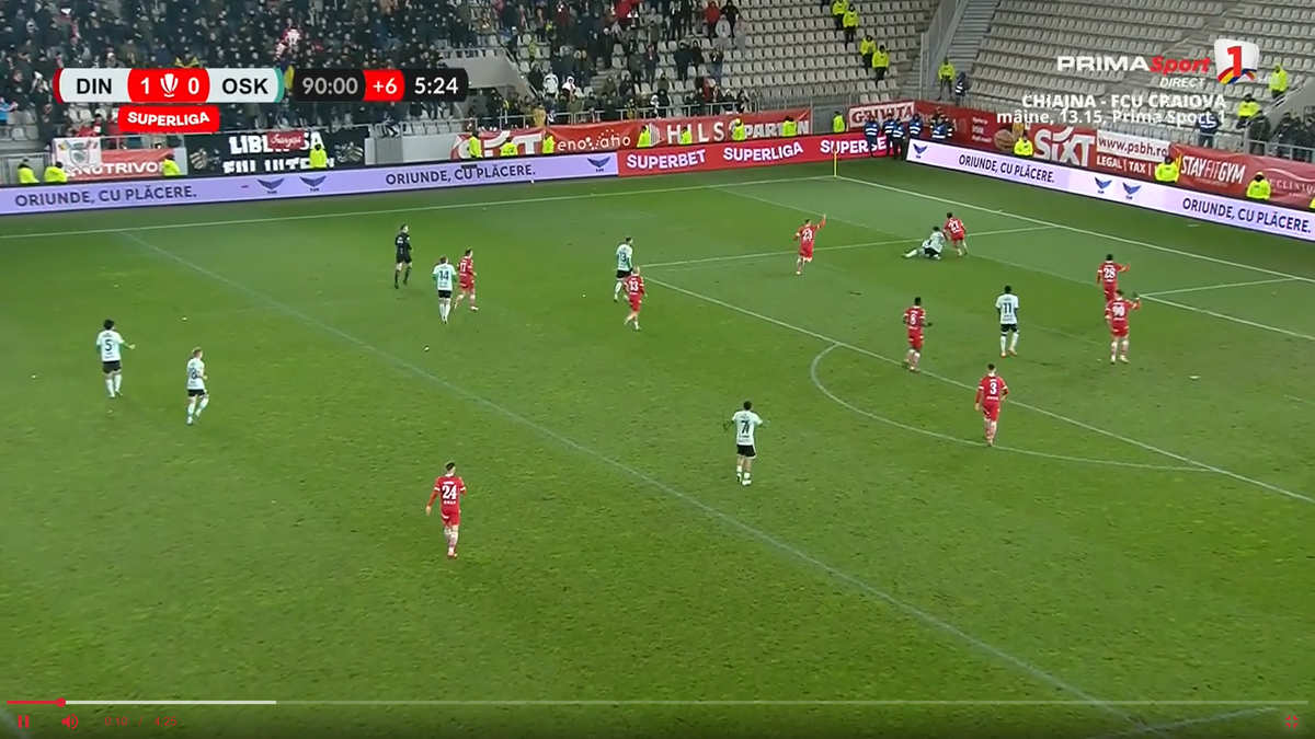 Penalty-ul primit de Sepsi în meciul cu Dinamo