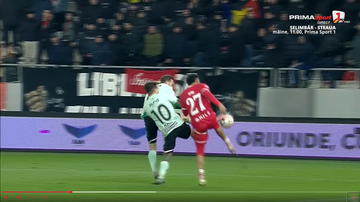 Penalty controversat dat în prelungirile meciului Dinamo - Sepsi » Prim verdict în direct + Ce a spus chiar dinamovistul implicat