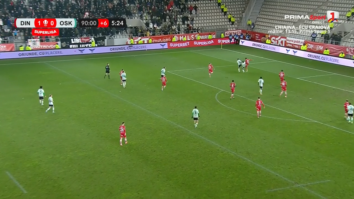 Penalty controversat dat în prelungirile meciului Dinamo - Sepsi » Prim verdict în direct + Ce a spus chiar dinamovistul implicat