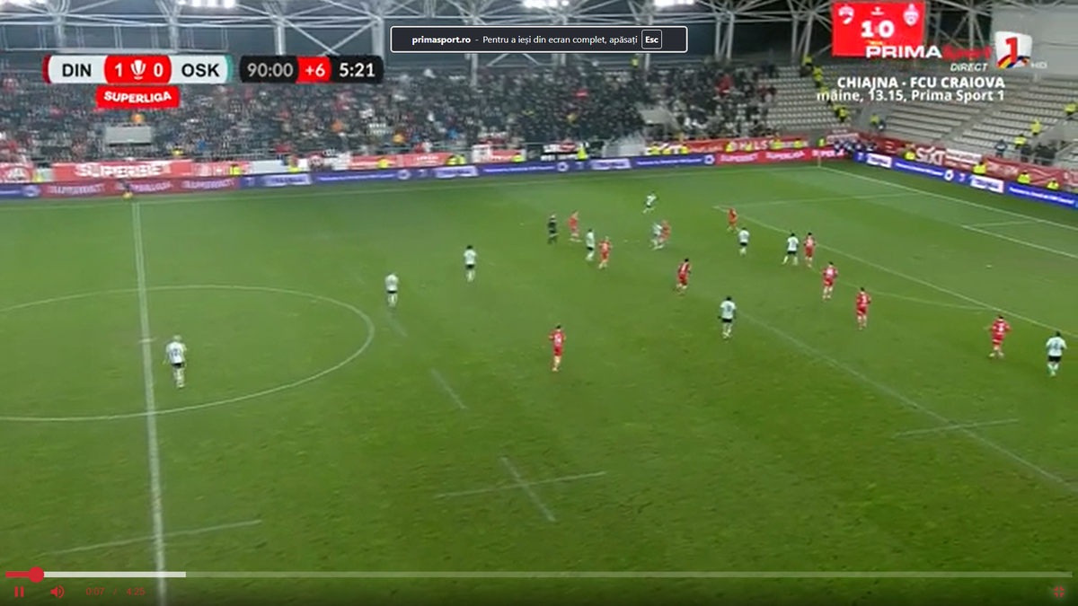 Penalty controversat dat în prelungirile meciului Dinamo - Sepsi » Prim verdict în direct + Ce a spus chiar dinamovistul implicat