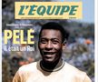 Francezii de la L'Equipe, cel mai important ziar de sport din Franța, adoptă culorile Braziliei la prima pagină, ilustrată cu o fotografie cu Pele și mesajul: „A fost un rege”