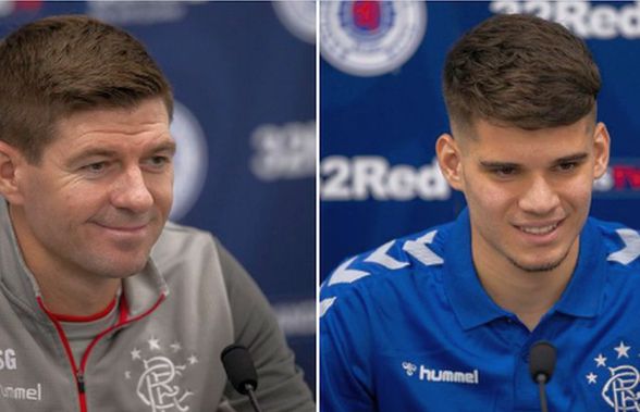 Ianis Hagi la Glasgow Rangers // VIDEO Toate declarațiile de la prezentarea lui Hagi jr.+ avertismentul lui Gerrard: „Să nu ne imaginăm că intră tatăl lui pe ușă”