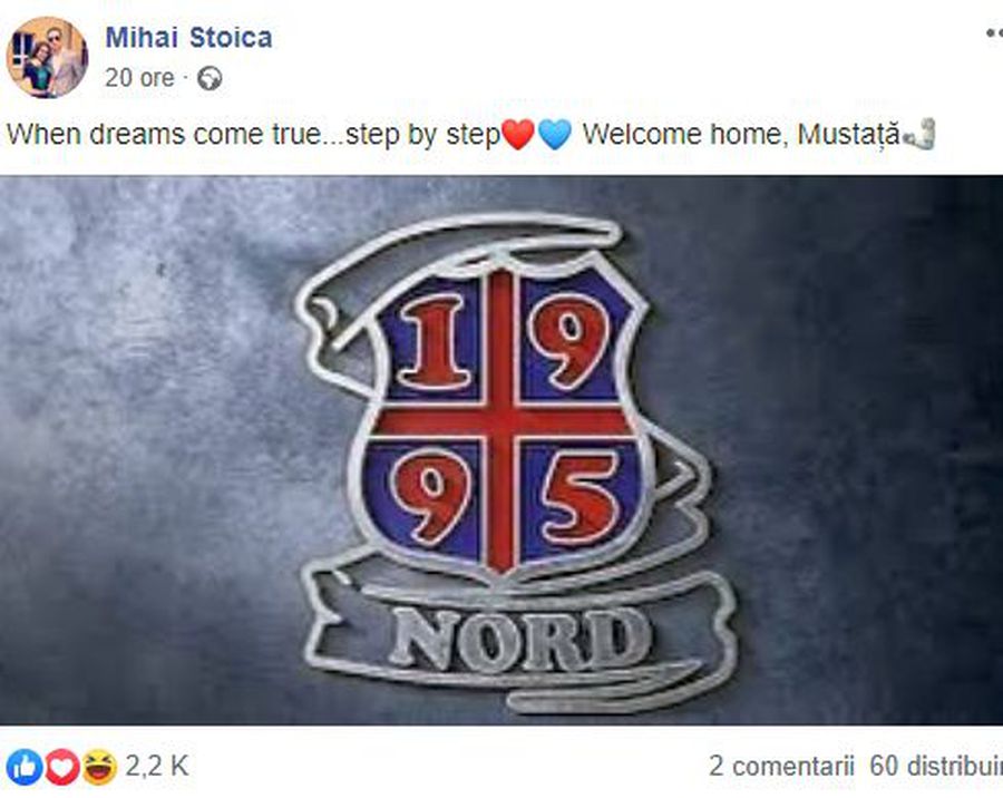 FCSB // MM Stoica, entuziasmat peste măsură de revenirea Peluzei Nord: „Welcome home, Mustață”