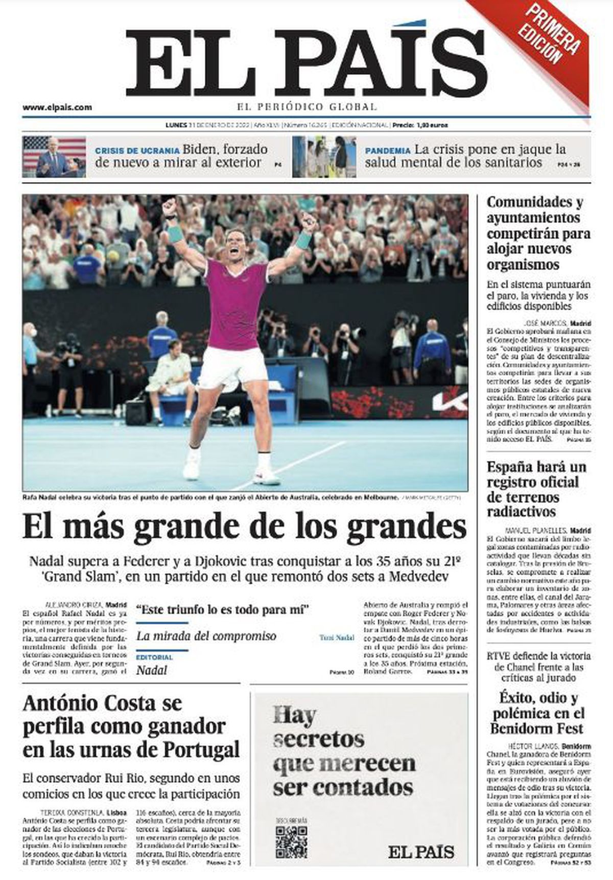 Presa internațională, la picioarele lui Rafael Nadal după victoria istorică de la Australian Open