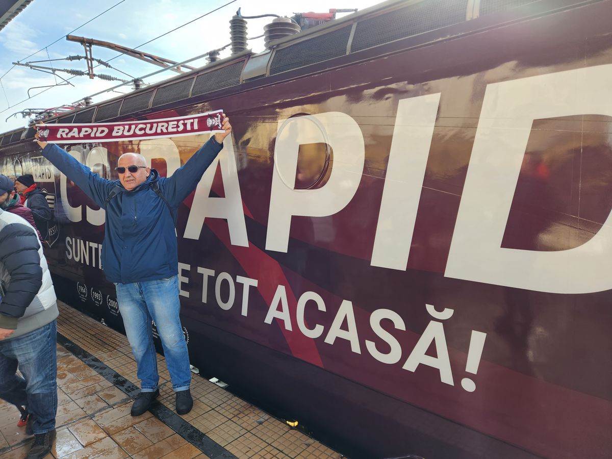 Locomotiva de centenar a clubului Rapid a ajuns în Gara de Nord: „Legenda continuă”