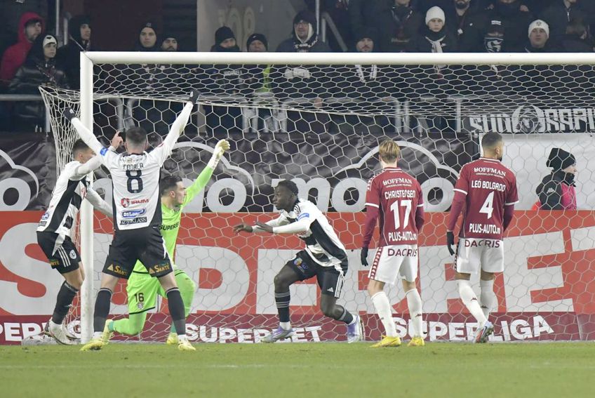 Oucasse Mendy a deschis scorul în Rapid - U Cluj // FOTO: Cristi Preda (GSP.ro)