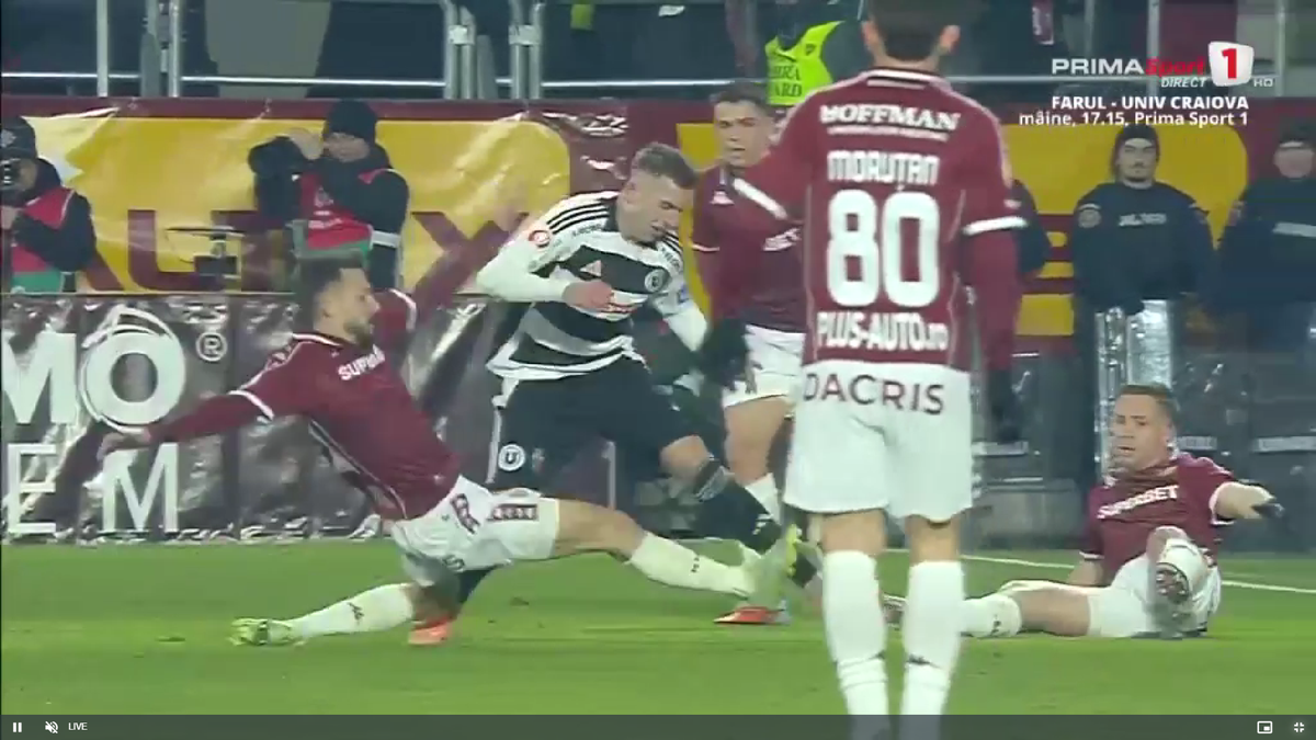 A luat galben cu U Cluj și va rata meciul Hermannstadt - Rapid