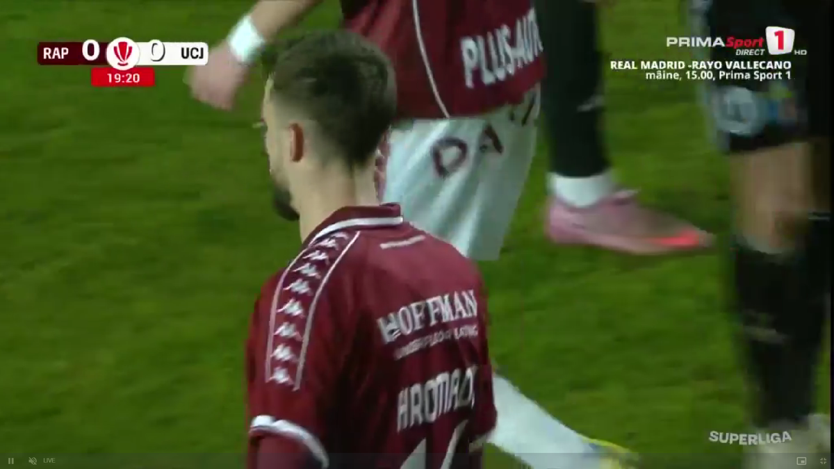 A luat galben cu U Cluj și va rata meciul Hermannstadt - Rapid