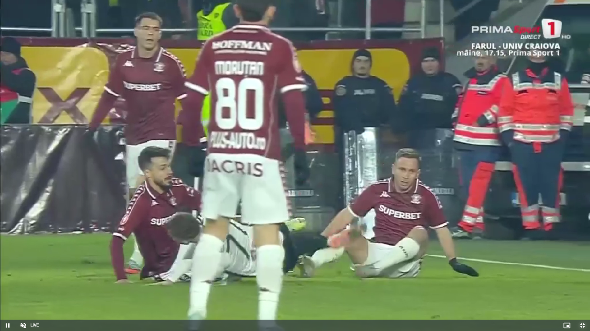 A luat galben cu U Cluj și va rata meciul Hermannstadt - Rapid