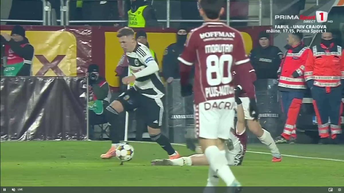 A luat galben cu U Cluj și va rata meciul Hermannstadt - Rapid