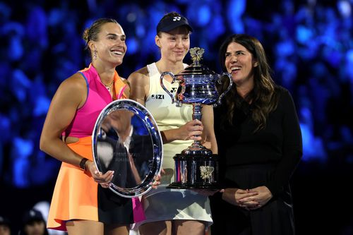 Jennifer Capriati (dreapta) alături de Aryna Sabalenka și Elena Rybakina Foto: Guliver/GettyImages
