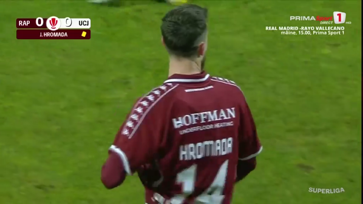 A luat galben cu U Cluj și va rata meciul Hermannstadt - Rapid