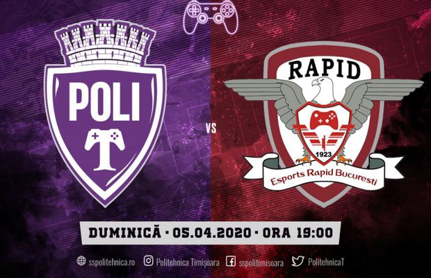 Rapid și Poli Timișoara, întâlnire de gală pe FIFA 20 » Banii strânși vor fi donați unui spital