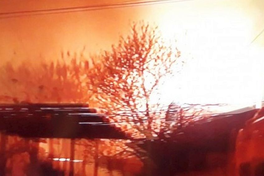 Incendiu la baza FCSB de la Berceni // FOTO: Captură Antena 1