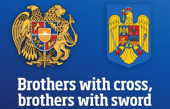 Mesajul uriaș care va fi afișat în tribune la Armenia - România: „Frați de cruce, frați de sabie” » Reacția FRF: „Emoționant!”