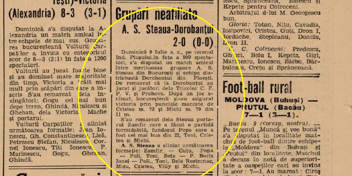 Steaua și Dinamo, echipele interbelice