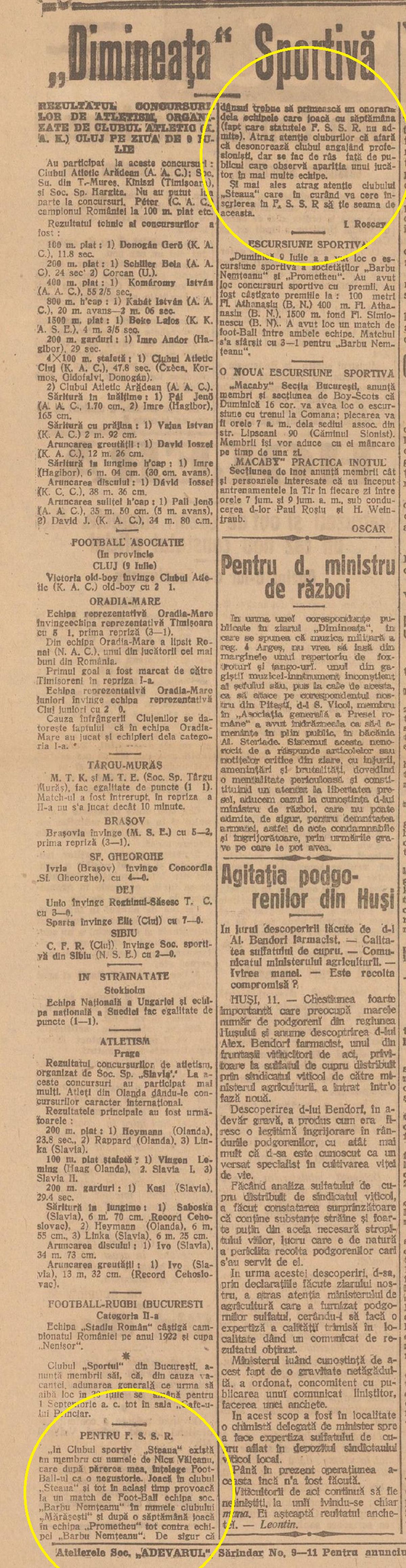 Steaua și Dinamo, echipele interbelice