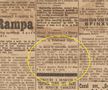 Prima mențiune a echipei Steaua București, în februarie 1922, în ziarul „Dimineața”
