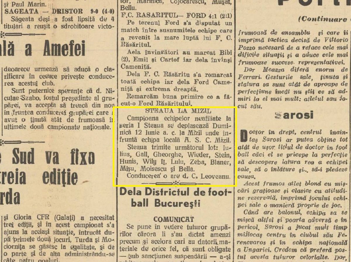 Steaua și Dinamo, echipele interbelice