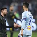 Lionel Messi și Cristiano Ronaldo, la ultima întâlnire, în Riyadh All-Star XI - PSG, pe stadionul King Fahd, pe 19 ianuarie 2023, la Riyadh / Foto: Imago